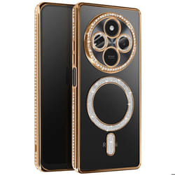 Coque - Xiaomi - Redmi 14C - Strass Dorée - Résistante - Compatible MagSafe