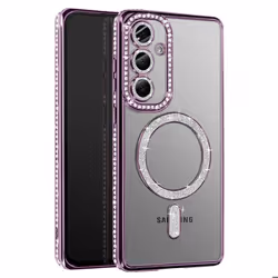 Coque - Samsung - Galaxy S25 - Violet - Strass - MagSafe Compatible