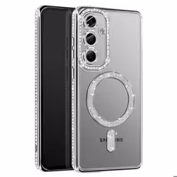 Coque - Samsung - Galaxy S25 - Diamant - Strass Argent - Compatible MagSafe