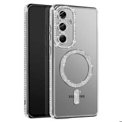 Coque - Samsung - Galaxy S25 - Diamant - Strass Argent - Compatible MagSafe
