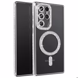 Coque - Samsung Galaxy S25 Ultra - Diamant - Strass Argent - Compatible MagSafe