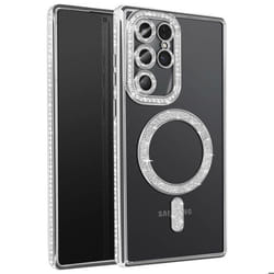 Coque - Samsung Galaxy S25 Ultra - Diamant - Strass Argent - Compatible MagSafe