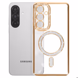 Coque - Samsung - Galaxy A36 - Diamant - Strass Dorée - Compatible MagSafe