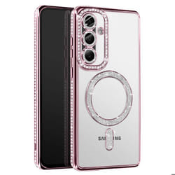 Coque - Samsung - Galaxy A56 - Rose - Strass - MagSafe - Élégante