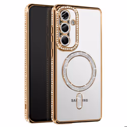 Coque - Samsung - Galaxy A56 - Strass Dorée - Résistante - Compatible MagSafe