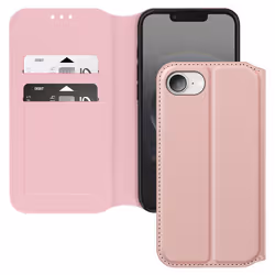 Étui pour iPhone 16e - Classic Edition - Rose - Clapet Magnétique - Support Vidéo - Compartiments Cartes