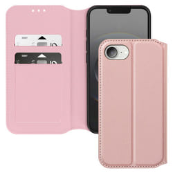 Étui pour iPhone 16e - Classic Edition - Rose - Clapet Magnétique - Support Vidéo - Compartiments Cartes
