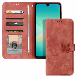 Étui Papillon - Samsung - Galaxy A26 - Rose Poudré - Simili Cuir - Antichoc