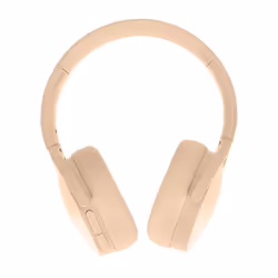 Casque Audio Bluetooth - Beige - Réduction de Bruit Active - Microphone Intégré - Design Pliable