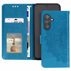 Étui Portefeuille - Samsung - Galaxy A26 - Fleurs Mandala - Bleu - Souple