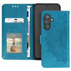 Étui Portefeuille - Samsung - Galaxy A26 - Fleurs Mandala - Bleu - Souple
