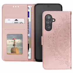 Étui Fleurs Mandala - Samsung - Galaxy A26 - Portefeuille - Dragonne - Rose Champagne