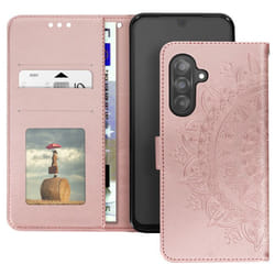 Étui Fleurs Mandala - Samsung - Galaxy A26 - Portefeuille - Dragonne - Rose Champagne