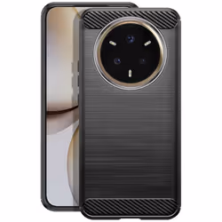 Coque - Realme - 14 Pro Plus - Silicone - Design Carbone - Brossé Noir