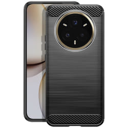 Coque - Realme - 14 Pro Plus - Silicone - Design Carbone - Brossé Noir