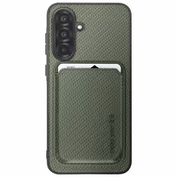 Coque pour Samsung A36 - Magnétique - Porte-carte intégré - Fibre de carbone - Antidérapante