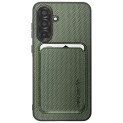 Coque pour Samsung A36 - Magnétique - Porte-carte intégré - Fibre de carbone - Antidérapante