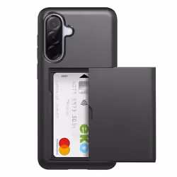 Coque Antichoc - Samsung - Galaxy A36 - Noir - Rangement carte coulissant - Paiement sans contact