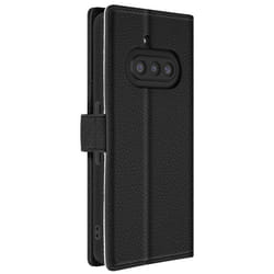 Étui pour téléphone - Nothing - Phone 3a - Cuir vegan - Portefeuille noir - Support vidéo