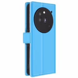 Étui Portefeuille - Nothing - Phone 3a Pro - Cuir Vegan - Languette Magnétique - Bleu