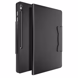Étui pour Samsung Galaxy Tab S10 FE Plus - Noir - Support Vidéo - Porte-Cartes - Protection Complète