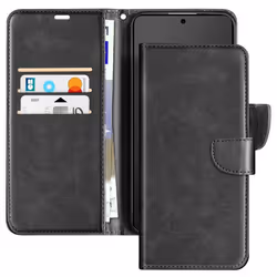 Étui pour smartphone - Samsung - Galaxy S25 Edge - Cuir vegan - Noir - Protection antichoc
