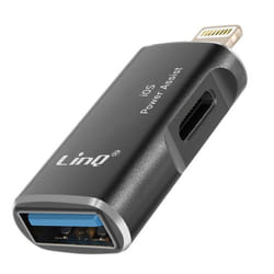 Adaptateur OTG USB et USB C vers Apple Lightning LinQ Noir