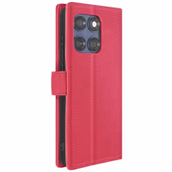 Étui Portefeuille - Motorola - Edge 60 Fusion - Cuir Vegan - Languette Magnétique - Rose