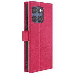 Étui Portefeuille - Motorola - Edge 60 Fusion - Cuir Vegan - Languette Magnétique - Rose