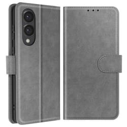 Étui pour smartphone - Samsung - Galaxy S25 Edge - Portefeuille - Support vidéo - Gris
