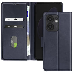 Étui pour Oppo Reno 13 F/13 FS - Chesterfield - Bleu Nuit - Portefeuille - Support Vidéo - Aimanté