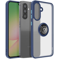 Coque Anneau - Samsung Galaxy A56 - Antichoc - Bague Magnétique - Dos Translucide Bleu Nuit