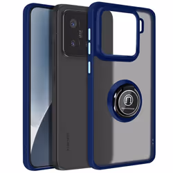 Coque Anneau - Xiaomi - 15 - Antichoc - Bague Magnétique - Dos Translucide Bleu Nuit