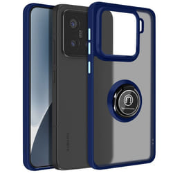 Coque Anneau - Xiaomi - 15 - Antichoc - Bague Magnétique - Dos Translucide Bleu Nuit