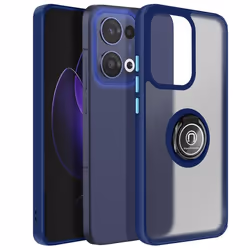 Coque Anneau - Oppo - Reno 13 - Antichoc - Bague Magnétique - Dos Translucide Bleu Nuit