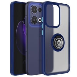 Coque Anneau - Oppo - Reno 13 - Antichoc - Bague Magnétique - Dos Translucide Bleu Nuit