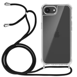 Coque pour iPhone 16e - MARQUE - Silicone Antichoc - Cordon Amovible - Transparent - Souple