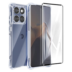 Pack de protection - Motorola - Edge 60 Fusion/Edge 60 - Coque antichoc - Verre trempé 9H - Transparent