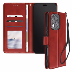 Étui pour Honor 400 Lite Dragonne Clapet Support Portefeuille Rouge
