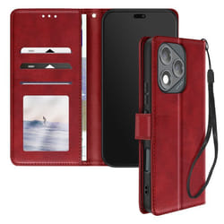 Étui pour Honor 400 Lite Dragonne Clapet Support Portefeuille Rouge