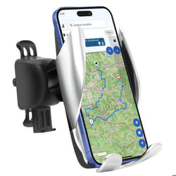 Support Voiture Téléphone jusquà 6.9 pouces avec Charge QI 15W Akashi Noir / Argent