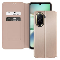 Étui pour Xiaomi Redmi A5 Clapet Porte-Cartes et Support Vidéo Dorée