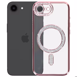 Coque Magsafe - Diamant - iPhone 16e - Rose Champagne - Strass - Résistante - Élégante