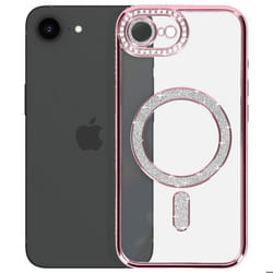 Coque Magsafe - Diamant - iPhone 16e - Rose Champagne - Strass - Résistante - Élégante