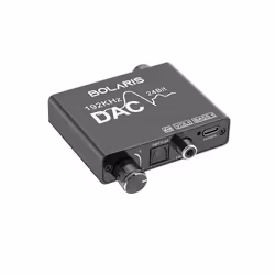 Convertisseur DAC Audio 192 kHz Numérique vers Analogique / RCA / Jack Noir