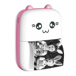 Imprimante Thermique - AVIZAR - Modèle Cat - Bluetooth - 200dpi - Portable Blanc/Rose