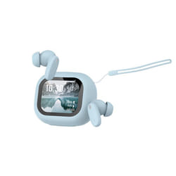 Écouteurs TWS Bluetooth 5.4 avec Écran LCD Braga Réduction de Bruit ANC Bleu