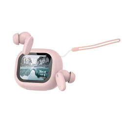 Écouteurs TWS Bluetooth 5.4 avec Écran LCD Braga Réduction de Bruit ANC Rose
