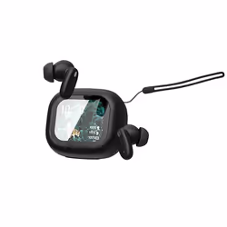 Écouteurs TWS Bluetooth 5.4 avec Écran LCD Braga Réduction de Bruit ANC Noir