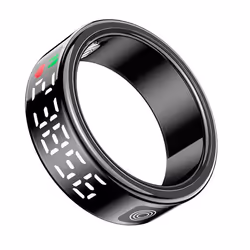Bague Connectée Diana avec Écrin Cristallin Suivi Santé Écran LED taille L Noir